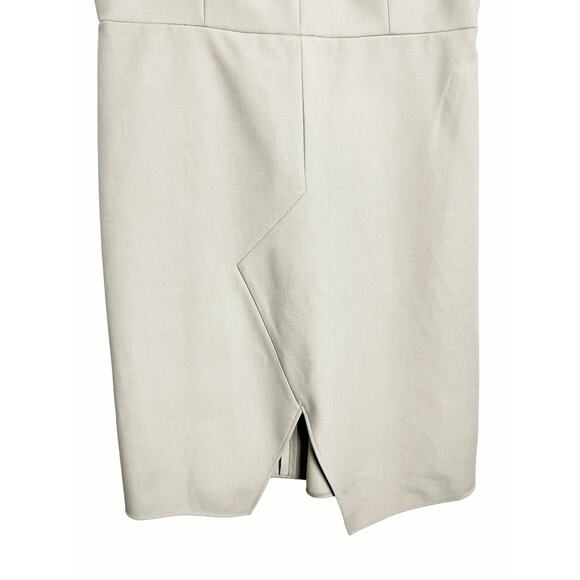 Tibi Anson Asymmetrical Colorblock Sleeveless White Gray Sheath Dress Size 6 - Picture 5 of 8